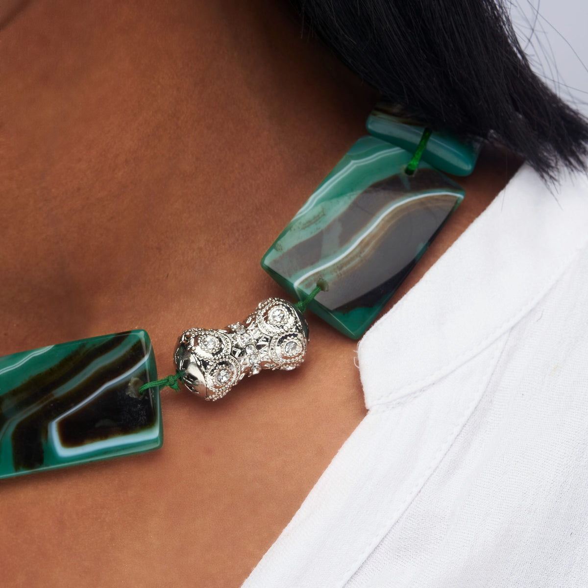 Green Semi Precious Agate Necklace