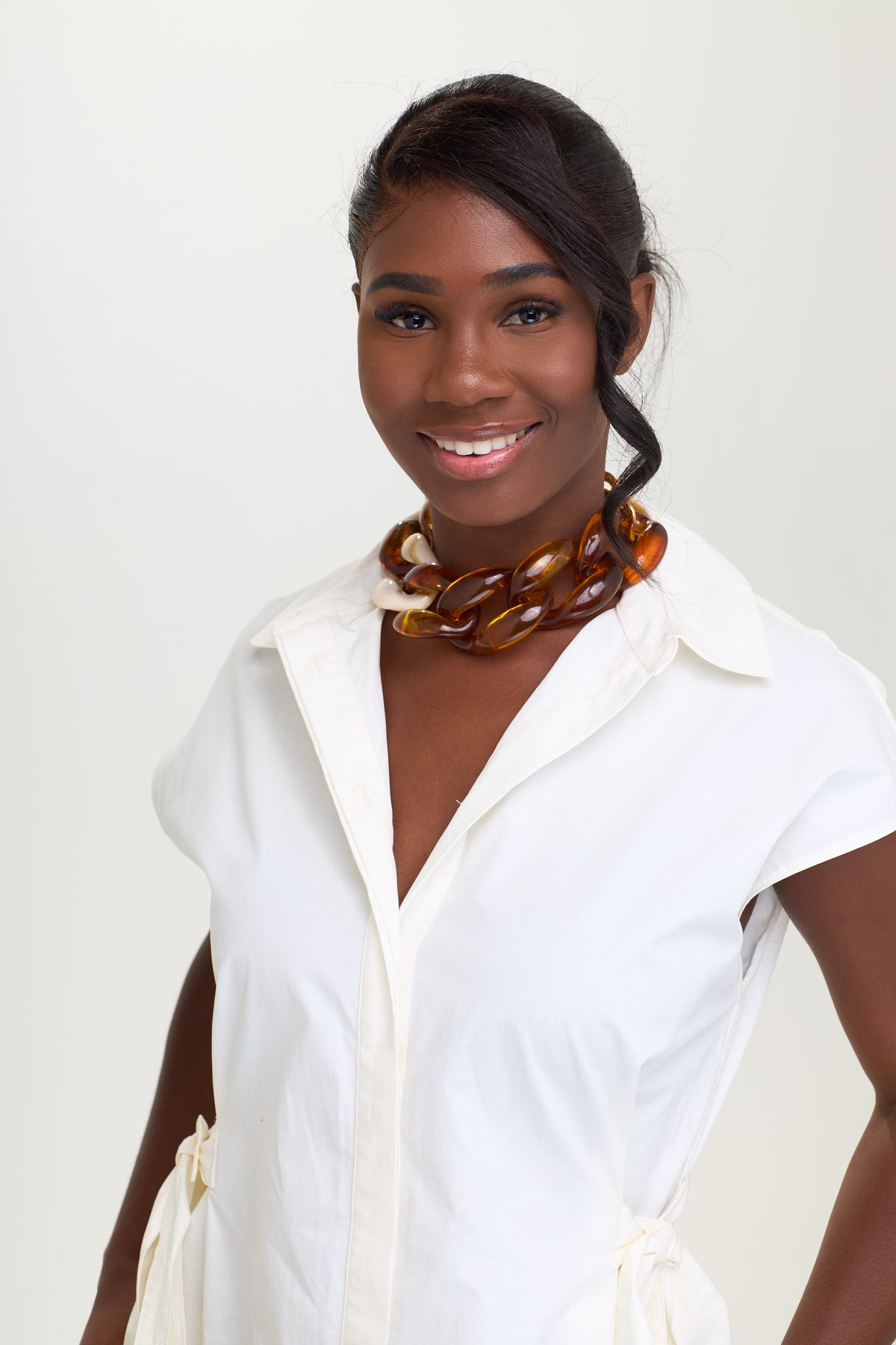 The Amber & Gold Mixed-Link Collar