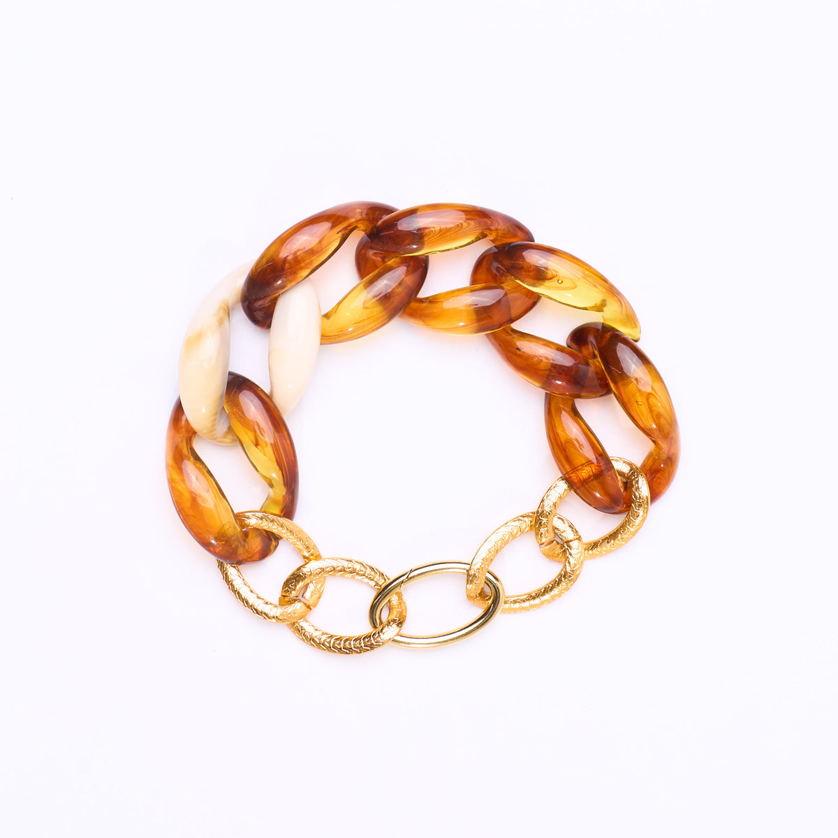 The Amber & Gold Mixed-Link Collar