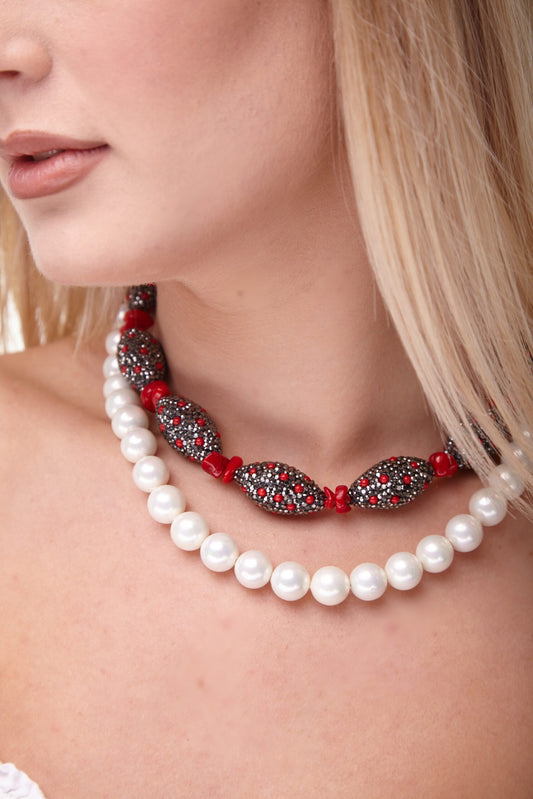 Coral Pearls Necklace