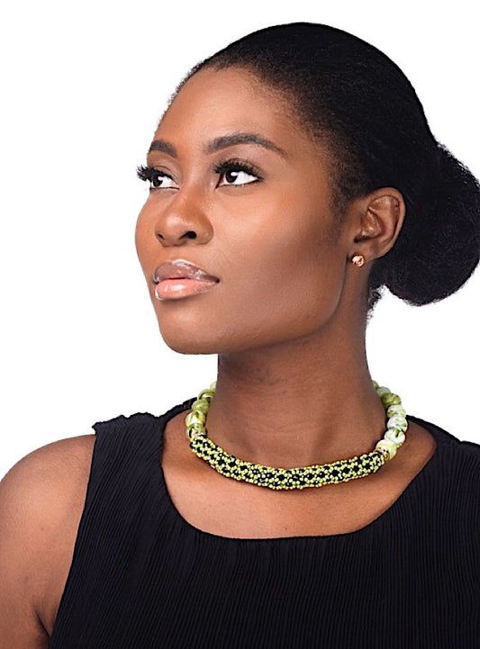 Lemon Green Weavy Necklace - As seen in TATLER April 2020 edition