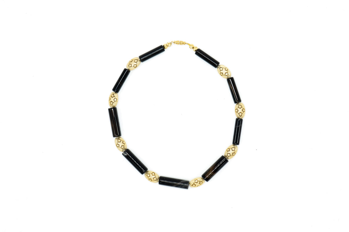 Beaded Citrine and Gold Vermeil Necklace