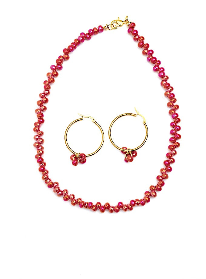 Becky Hoop Earrings  Set- Rainbow