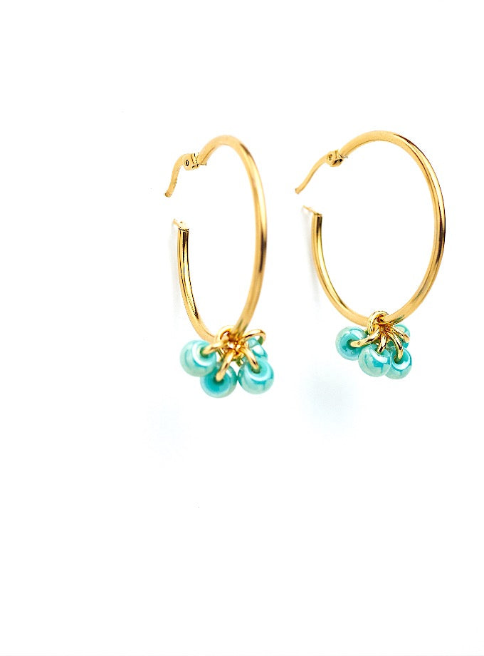 Becky Hoop Earrings  Set- Turquoise