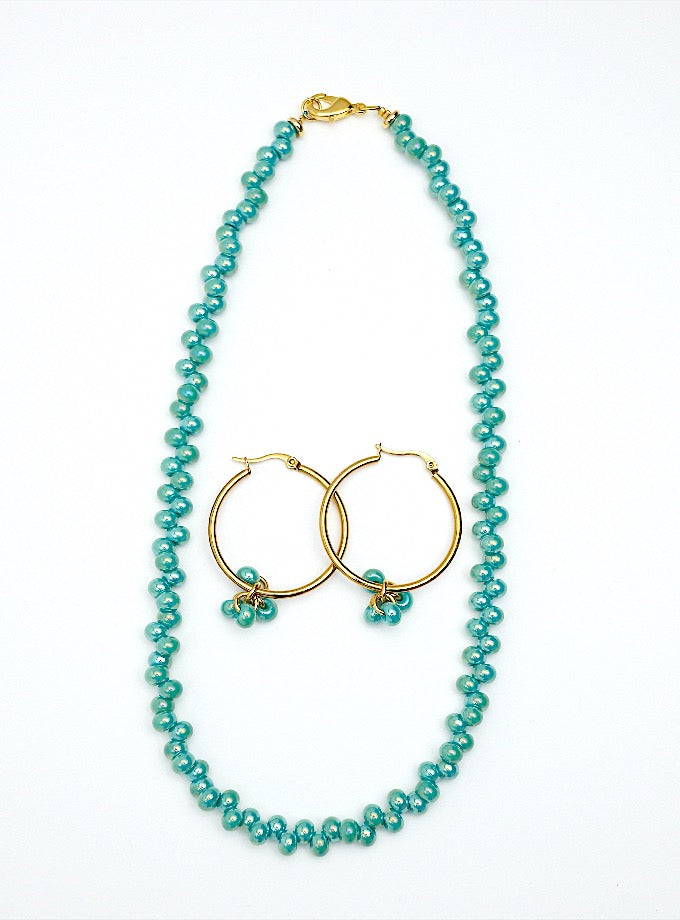 Becky Hoop Earrings  Set- Turquoise