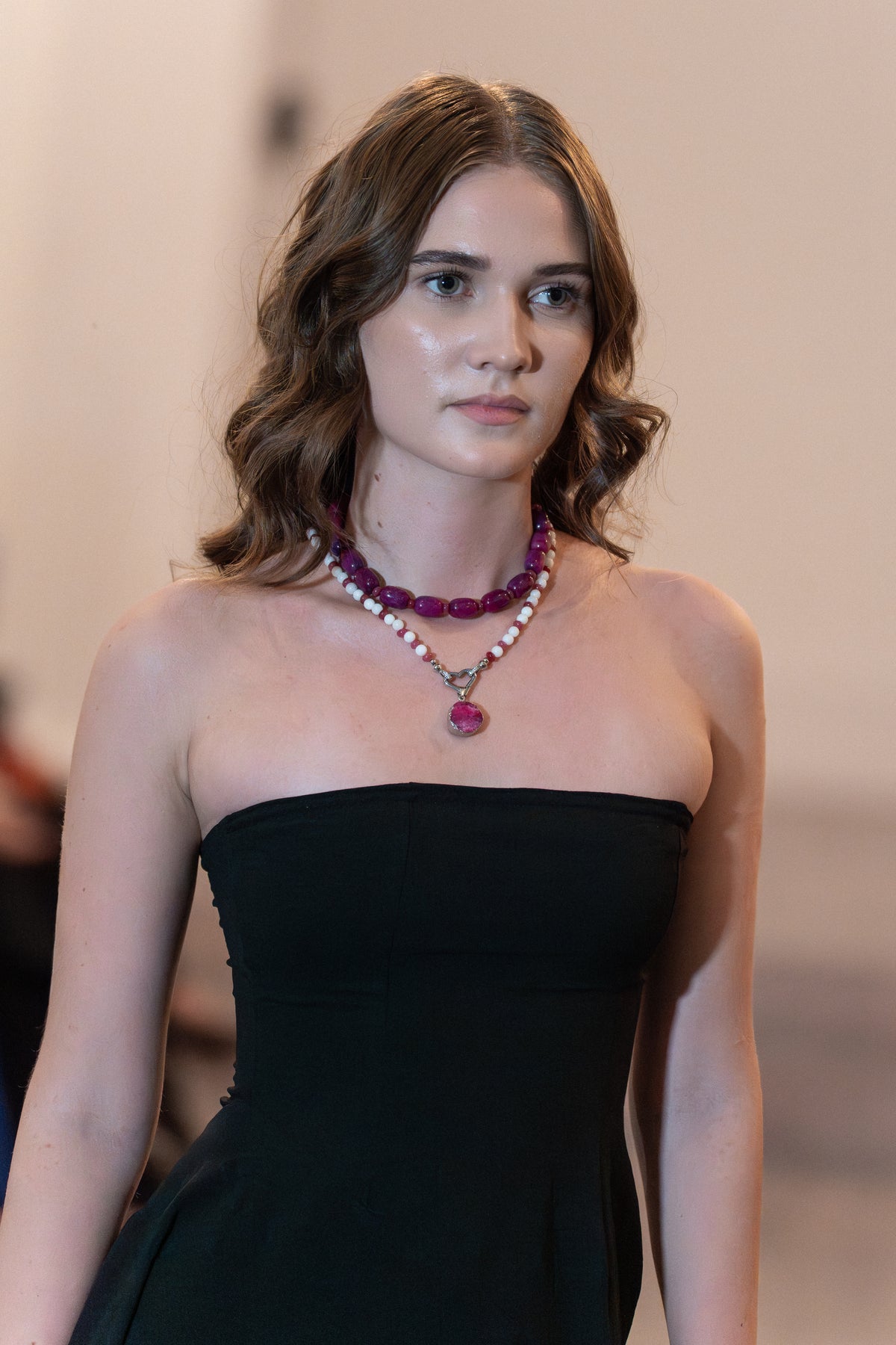The Magenta Druzy Layered Necklace Set