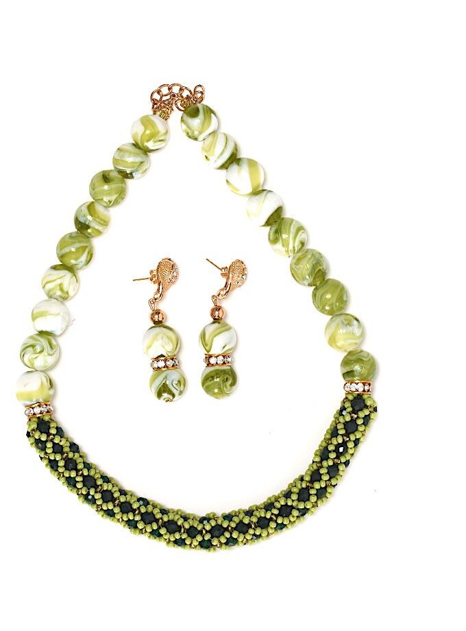 Lemon Green Weavy Necklace - As seen in TATLER April 2020 edition