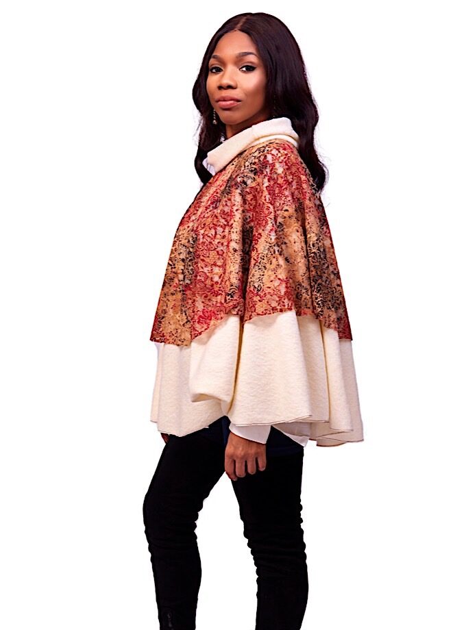 Lace Cream Poncho