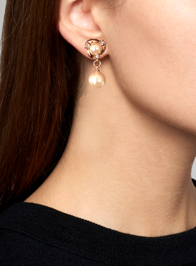 Rose Gold Pearl Earrings