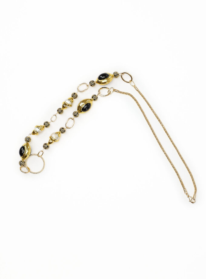 Natural Baroque Keshi Pearl Gold Chain.