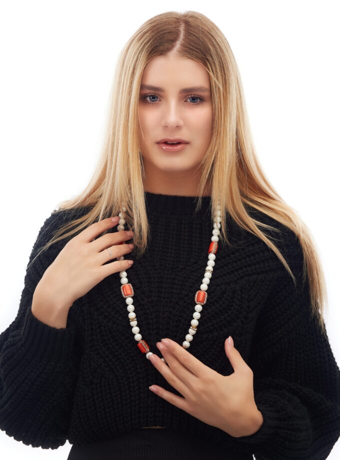 Fresh Water Coral Pearls Necklace