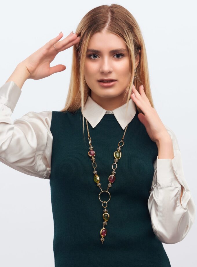 Semi precious Stone Gold Necklace