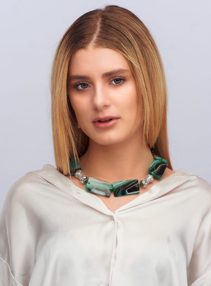 Green Semi Precious Agate Necklace