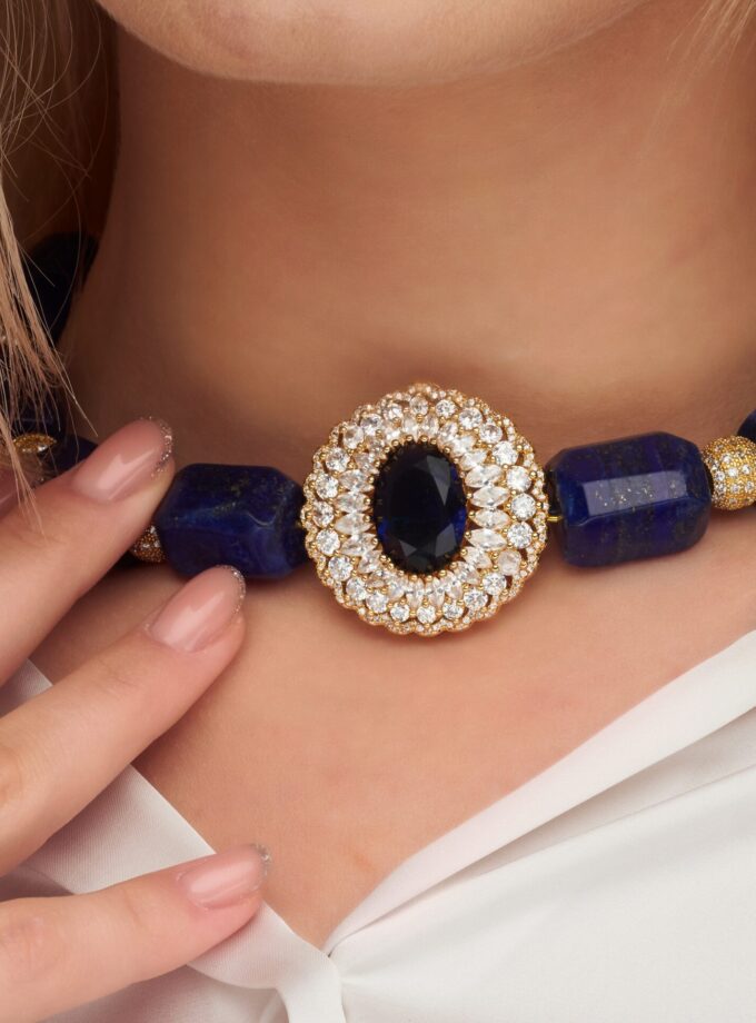 Natural Jade Prussian Bead Necklace