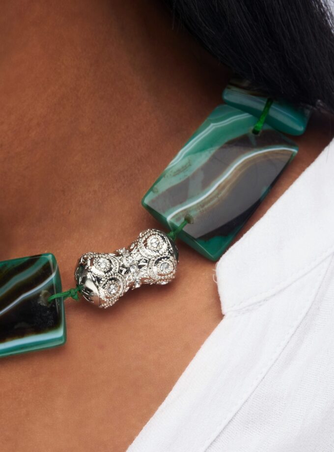 Green Semi Precious Agate Necklace