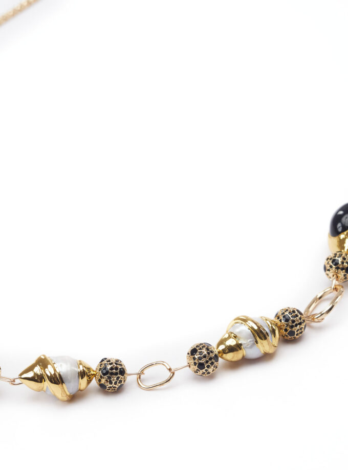 Natural Baroque Keshi Pearl Gold Chain.