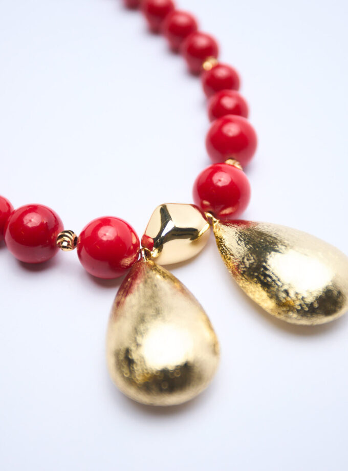 Coral Gold Necklace Set