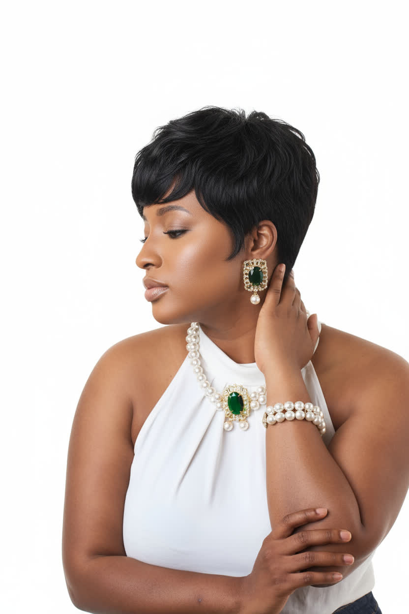 Emerald Majesty Pearl Ensemble - Image 2